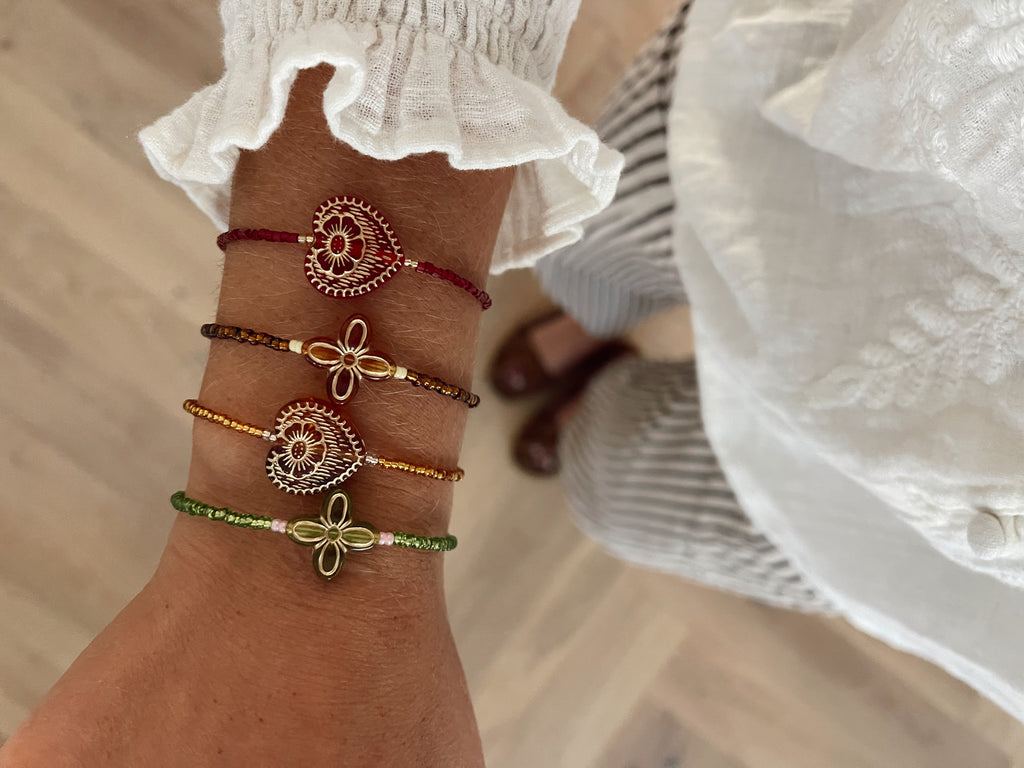 Bracelet trèfle marron