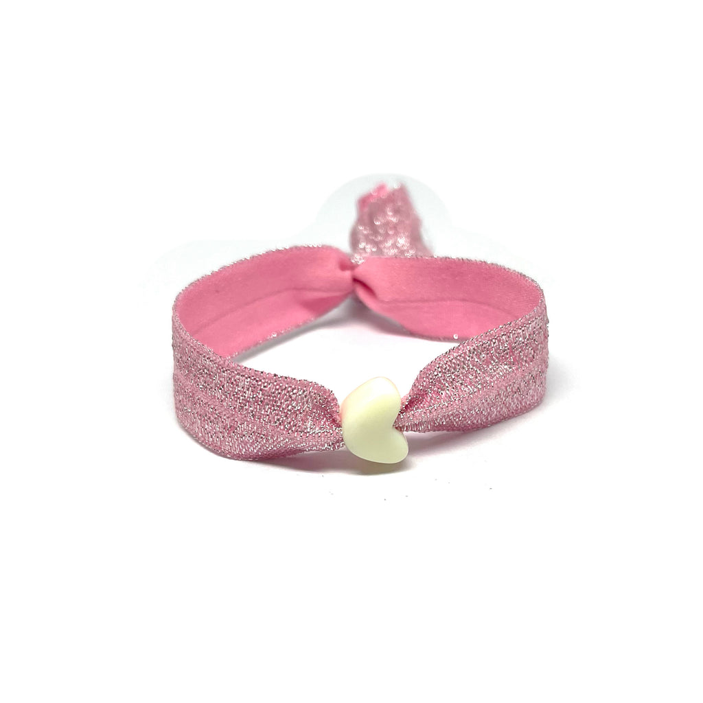 Bracelet ruban elastique coeur