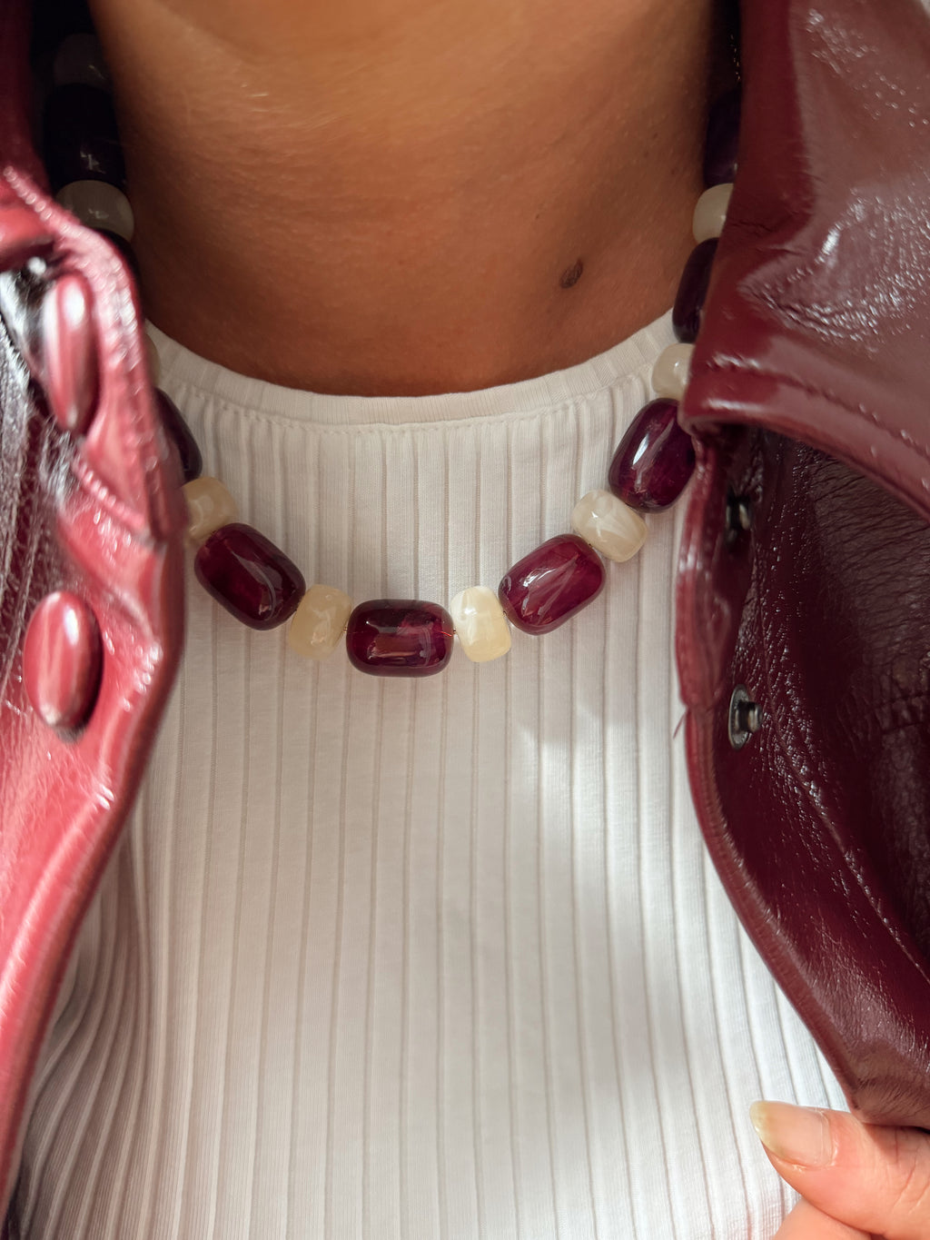 Collier Basile - aubergine