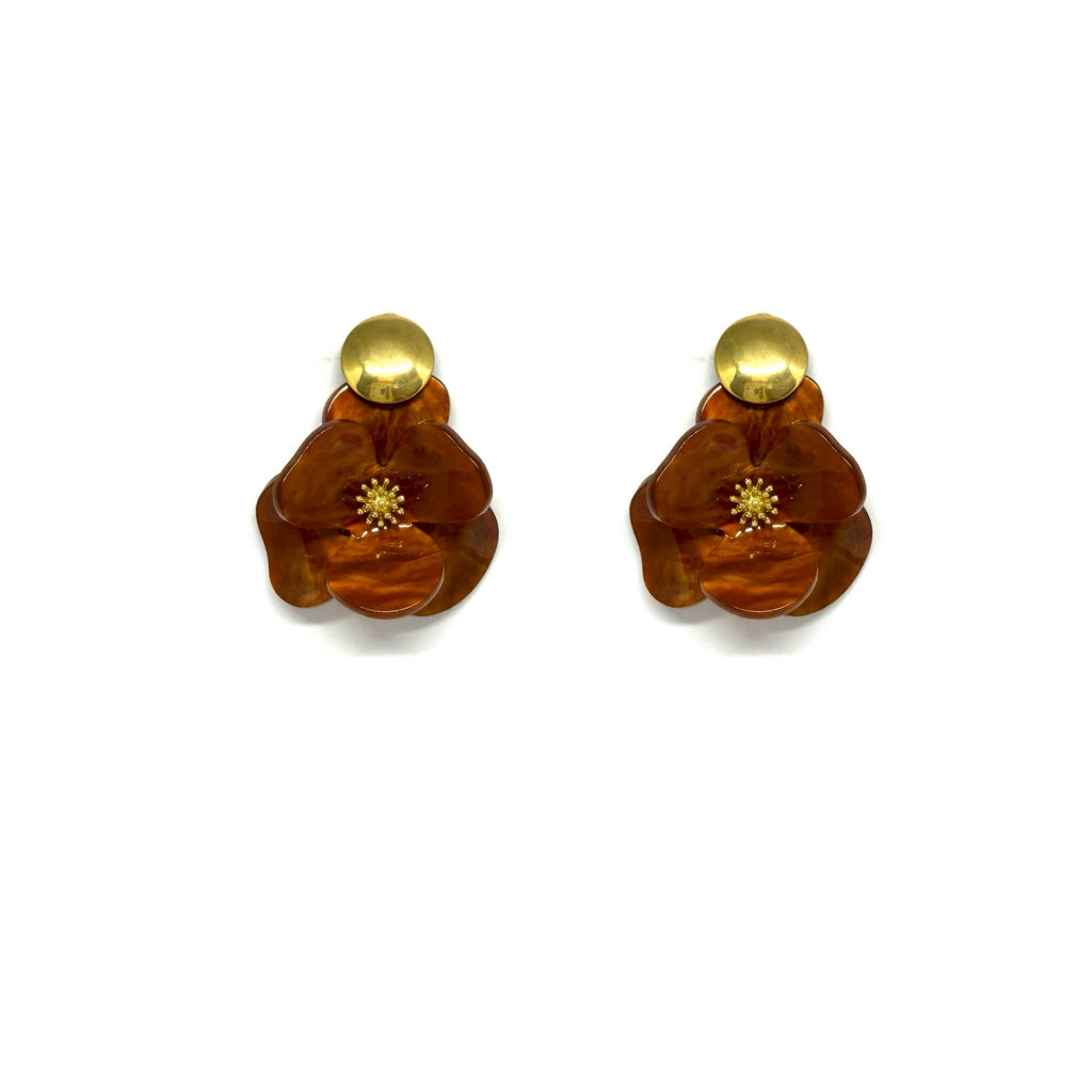 Boucles d’oreilles Pénélope marron