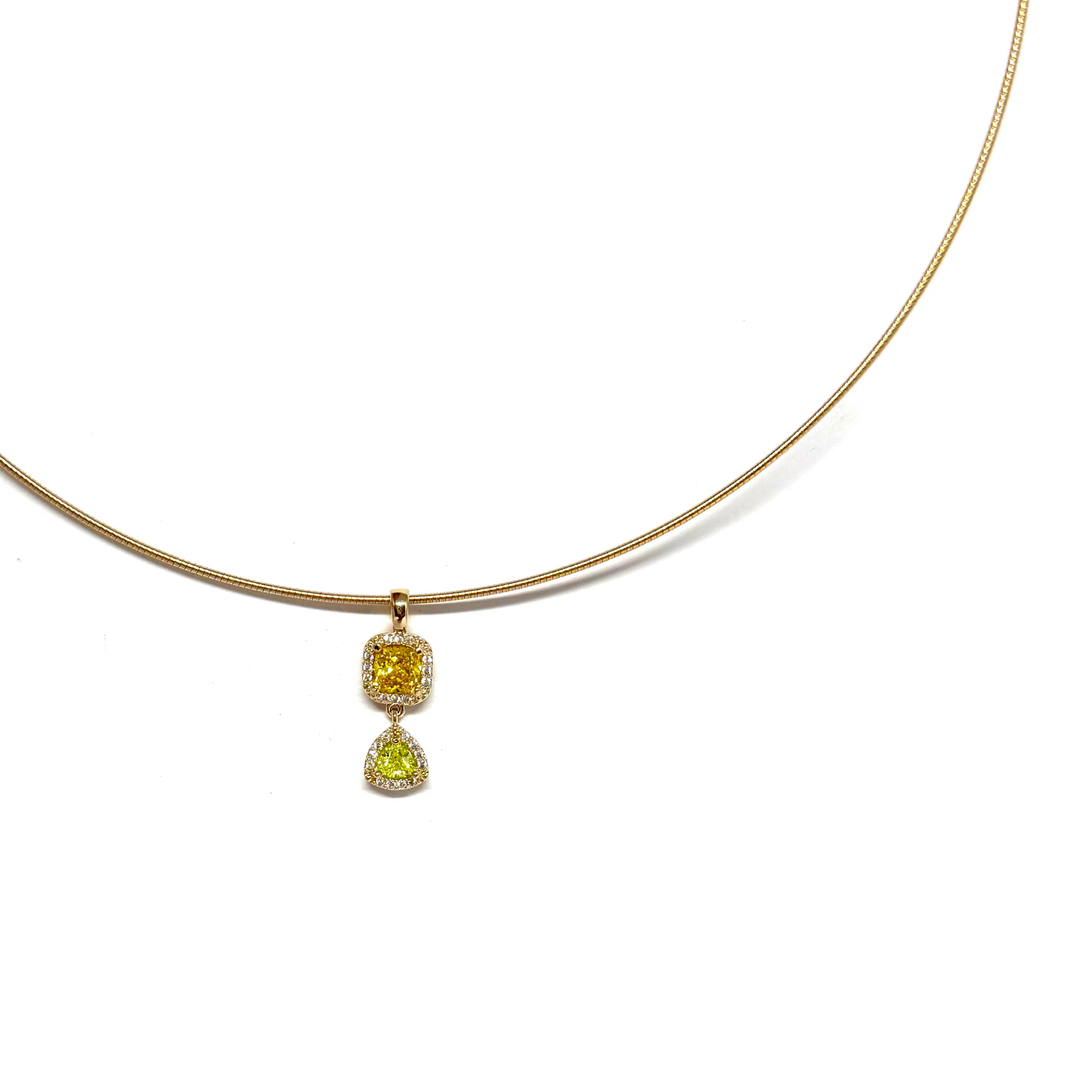 Collier Suzanne - pendentif jaune