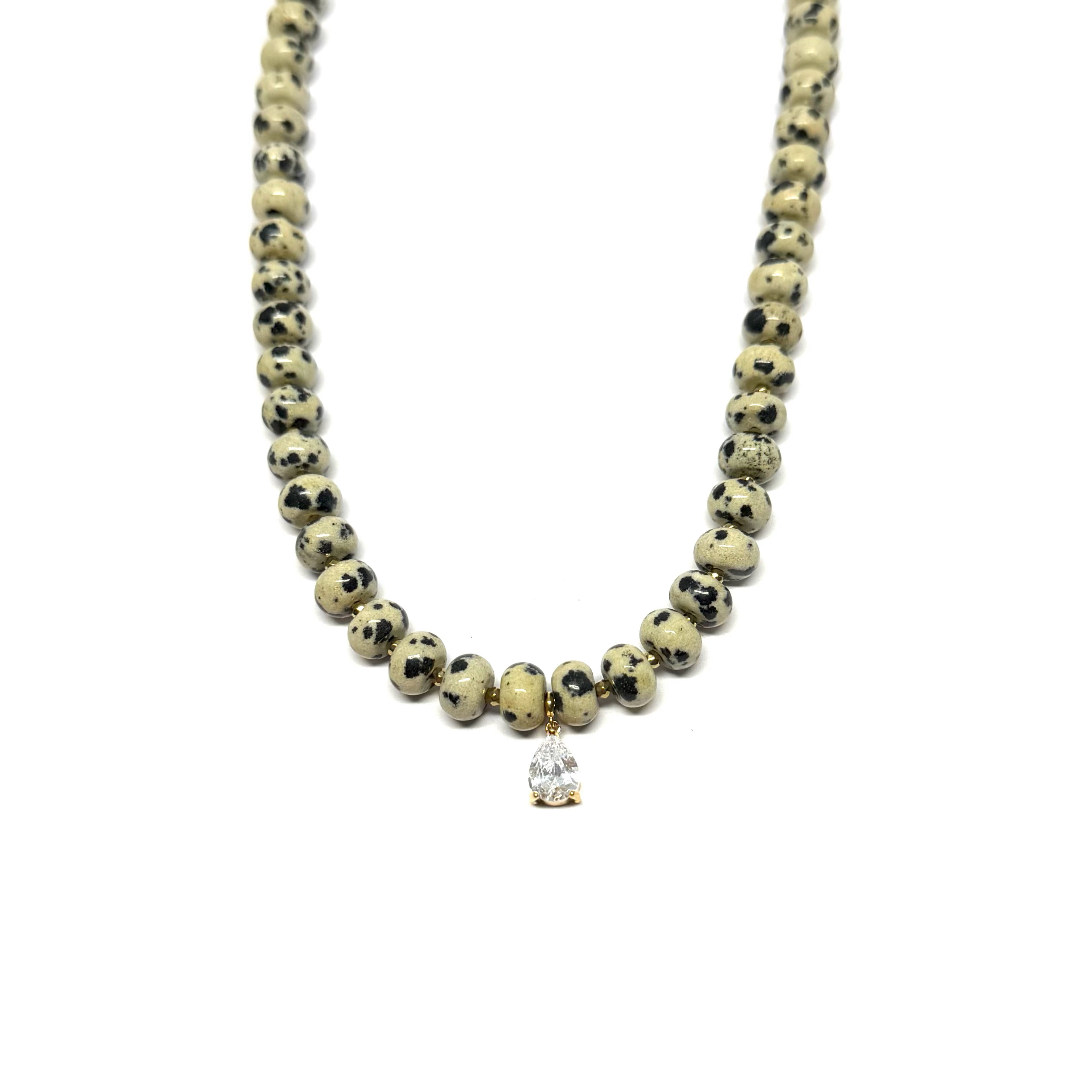 Collier Diane - Jaspe Dalmatien