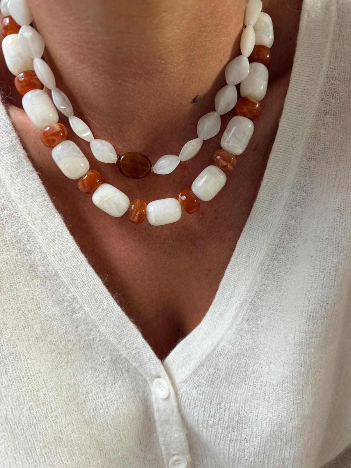 Collier Basile - blanc