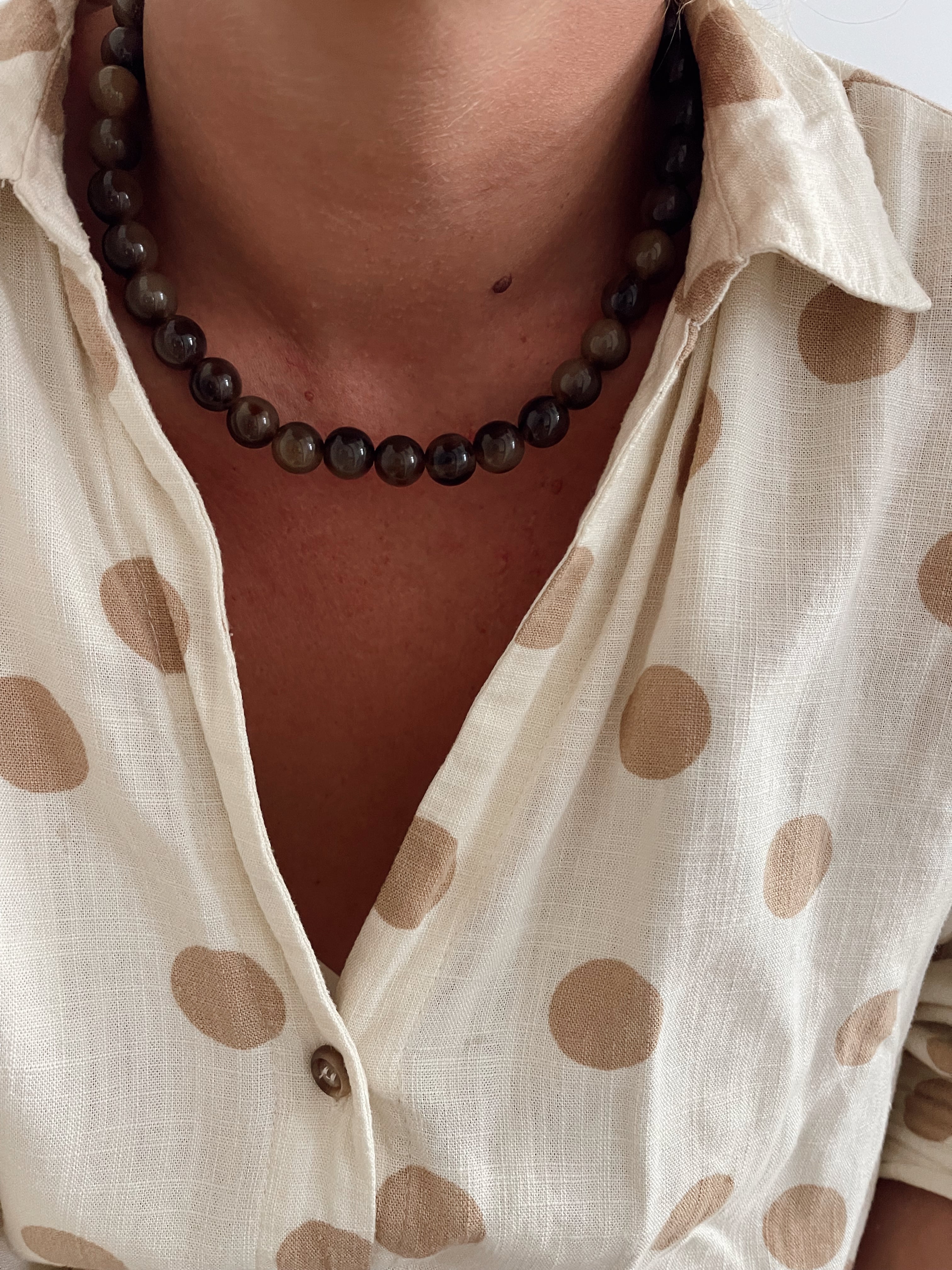 Collier Gaspard - greige marron