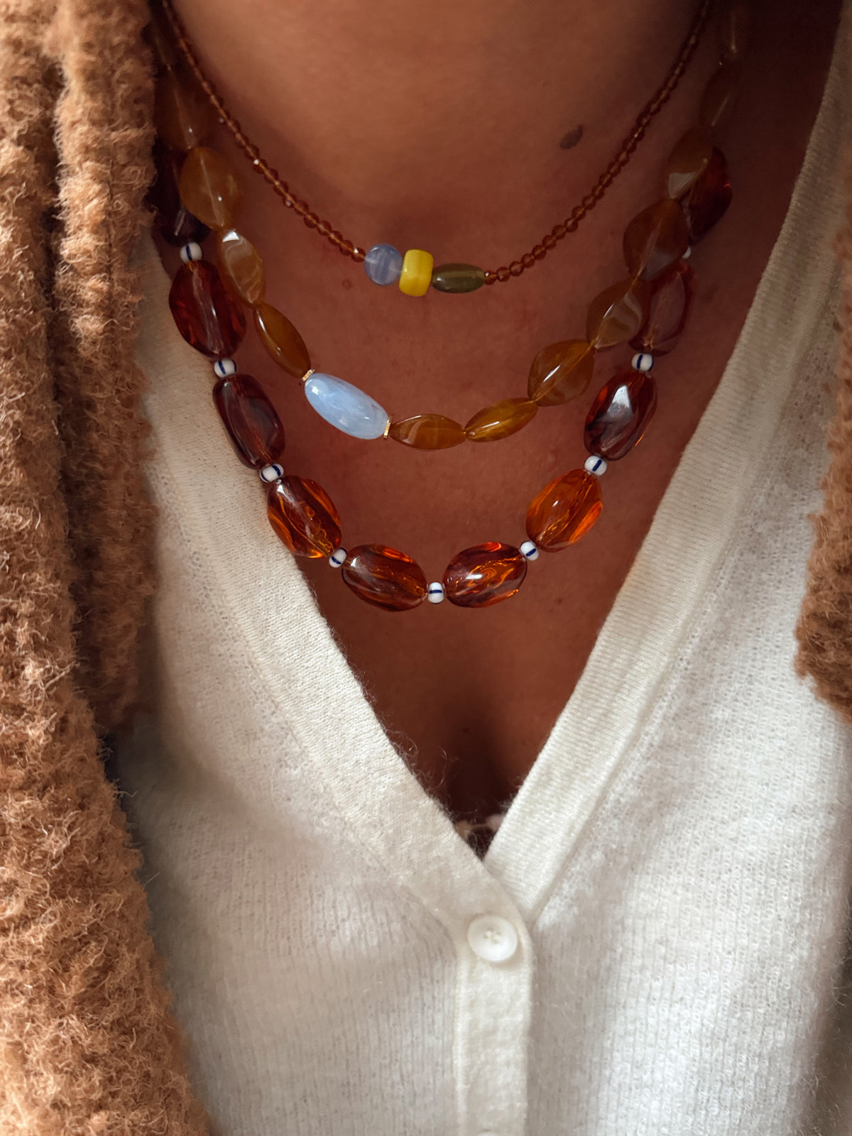 Collier Perrine - brun