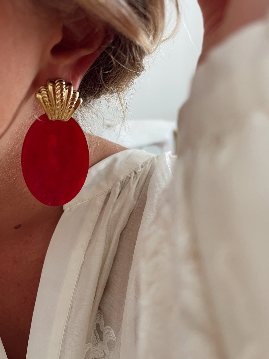 Boucles d'oreilles Paula - rouge