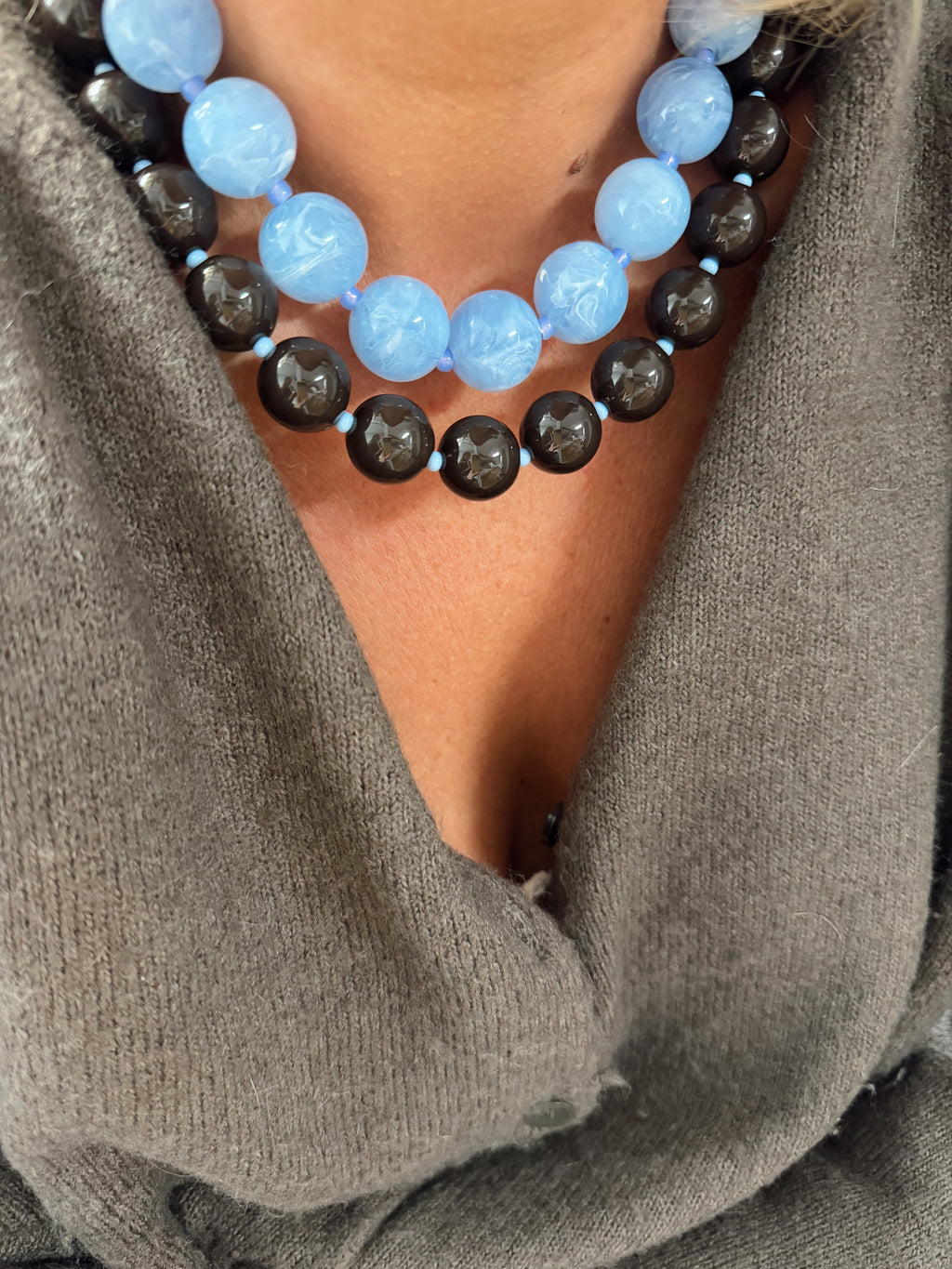 Collier André - marron bleu