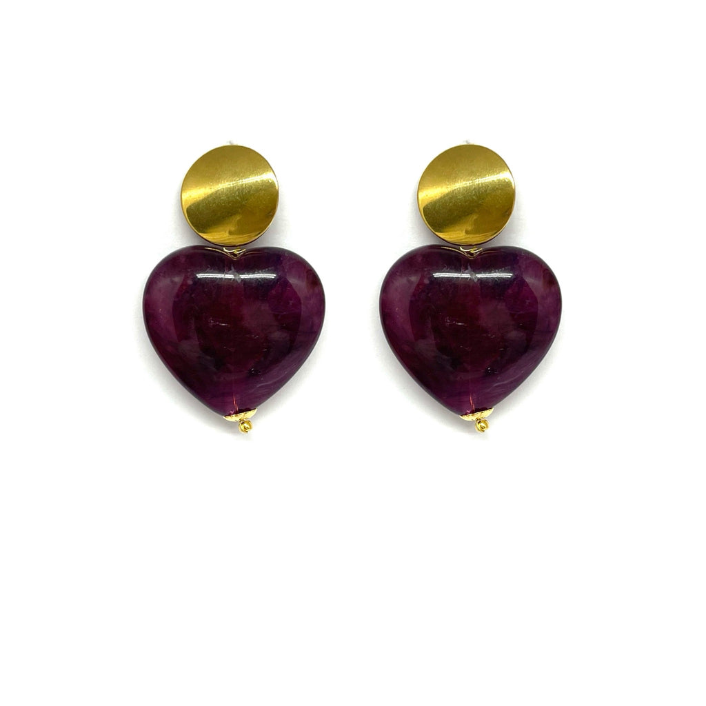 Boucles d'oreille Gabriel - aubergine