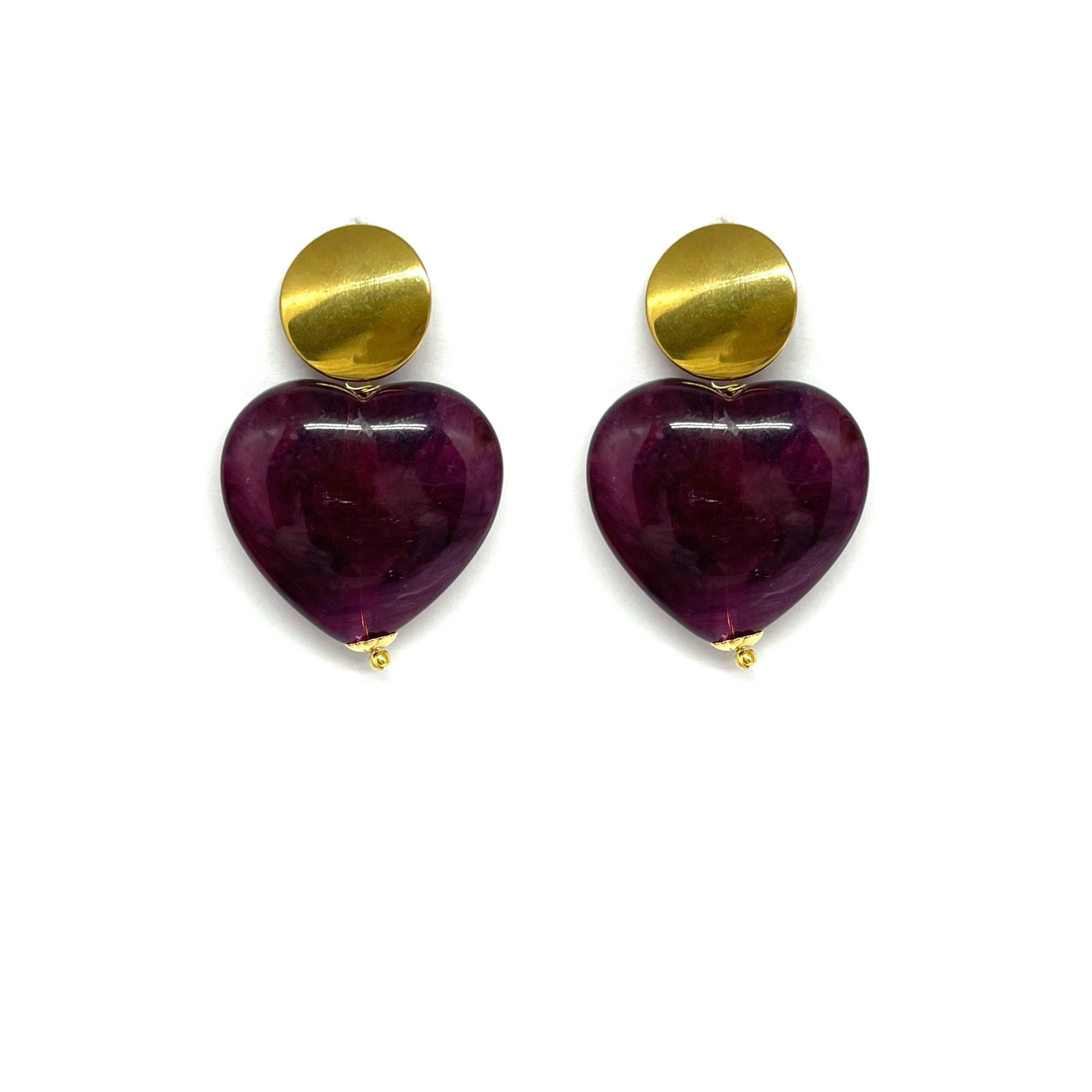 Boucles d'oreille Gabriel - aubergine