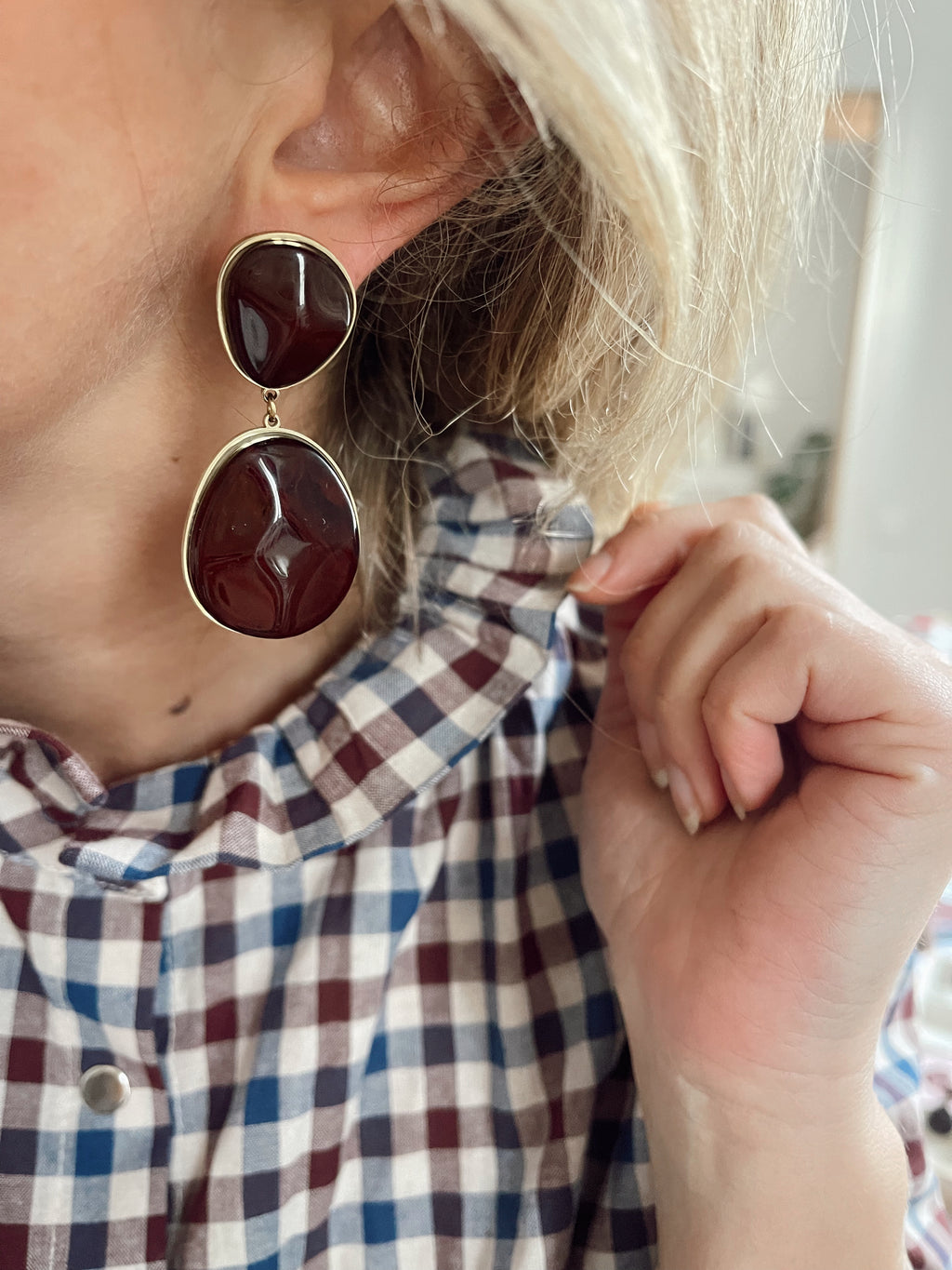 Boucles d'oreille Candice - marron