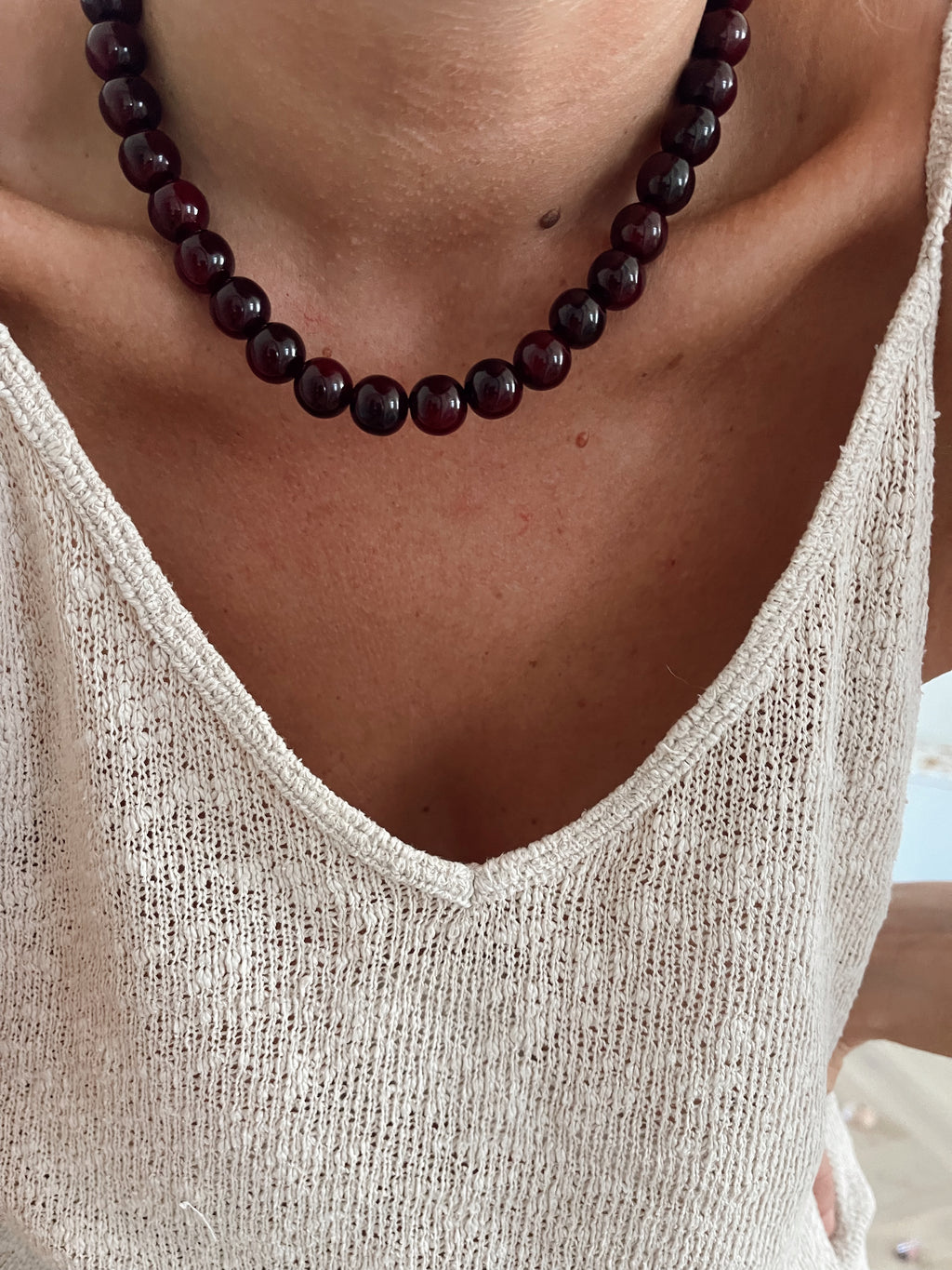 Collier Gaspard - aubergine rouge