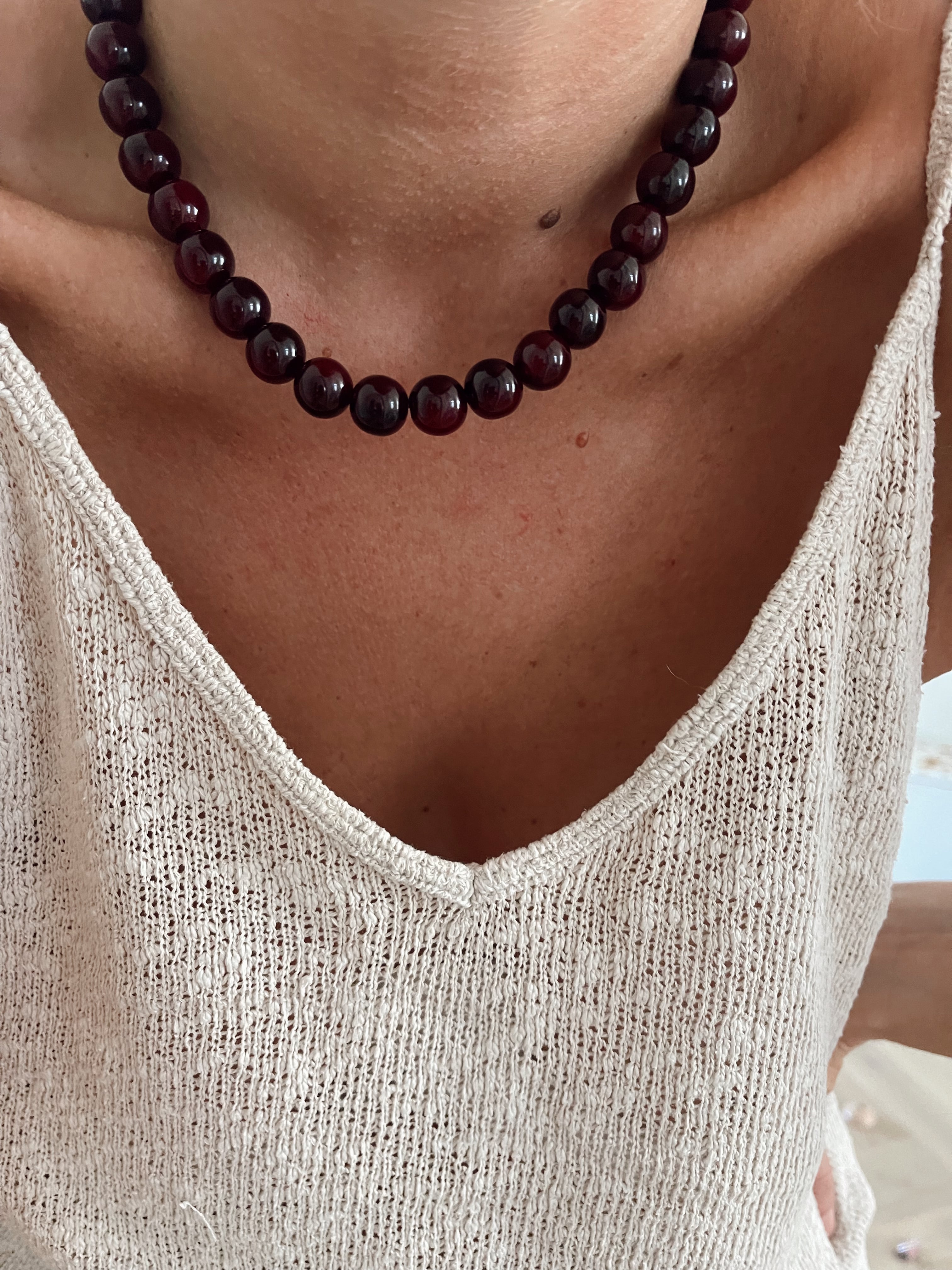Collier Gaspard - aubergine rouge