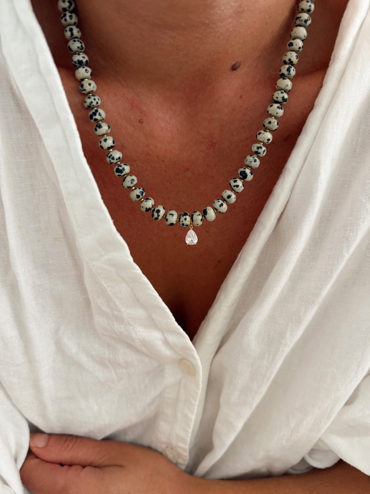Collier Diane - Jaspe Dalmatien