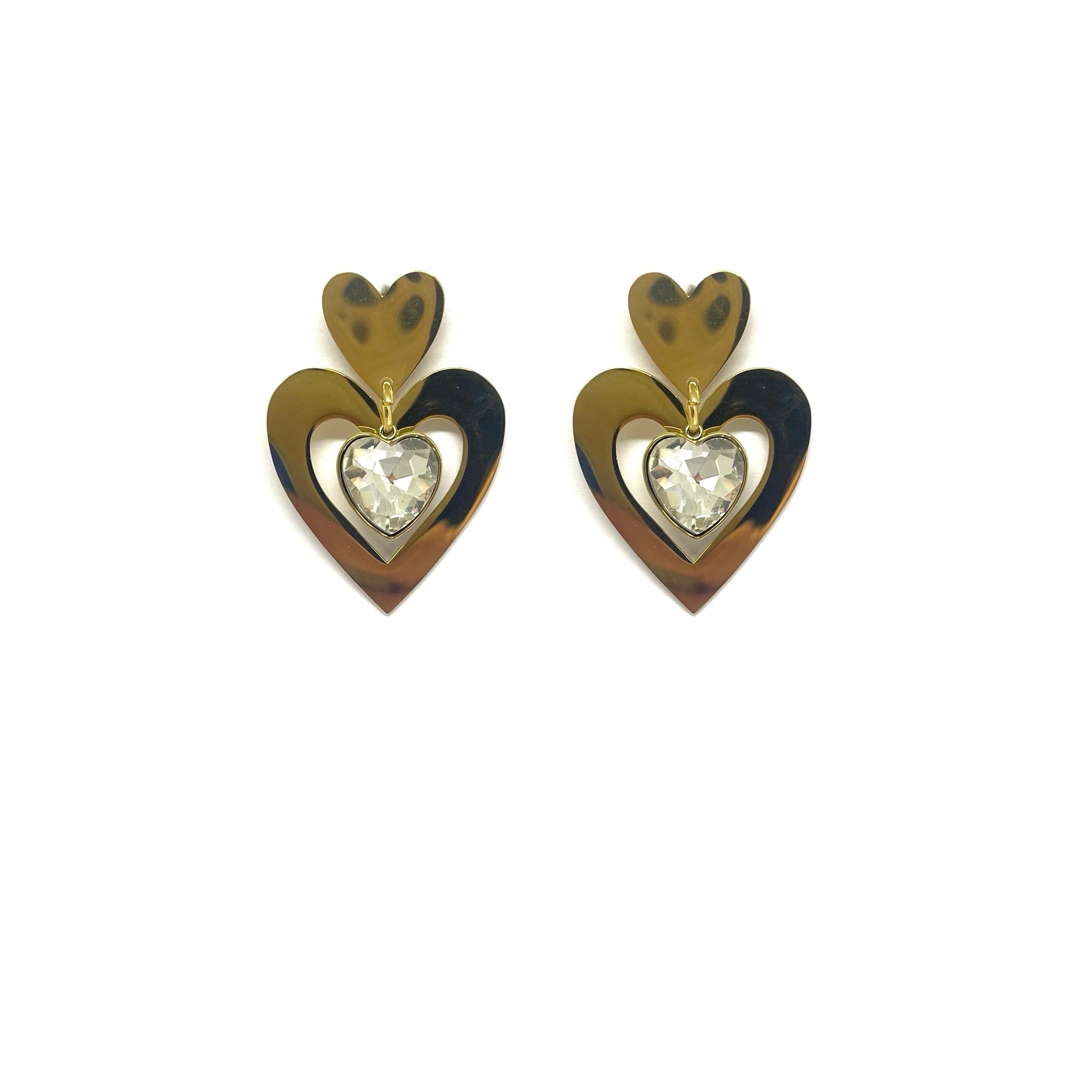 Boucles d'oreilles Lova - coeur blanc
