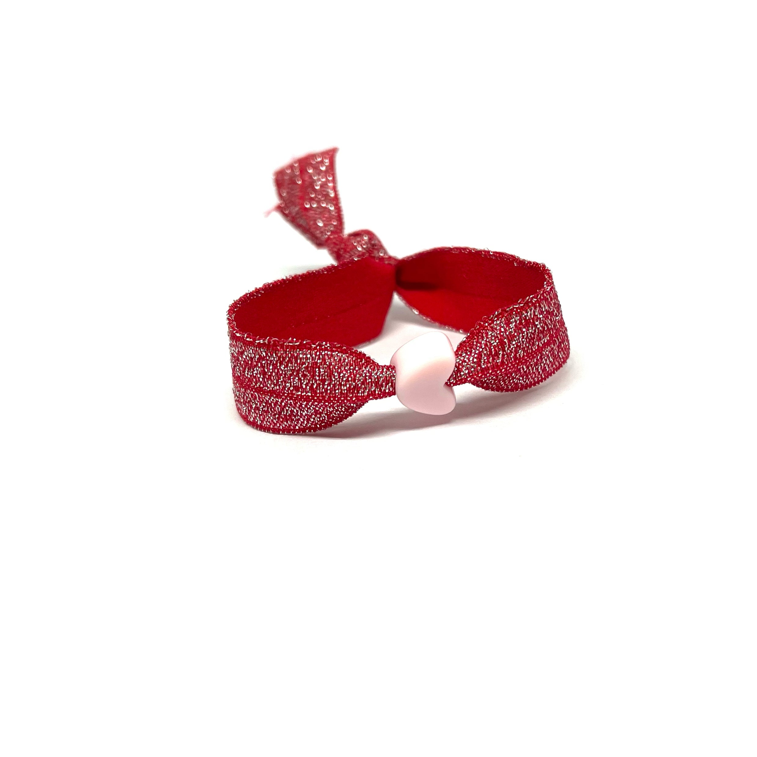 Bracelet ruban elastique coeur