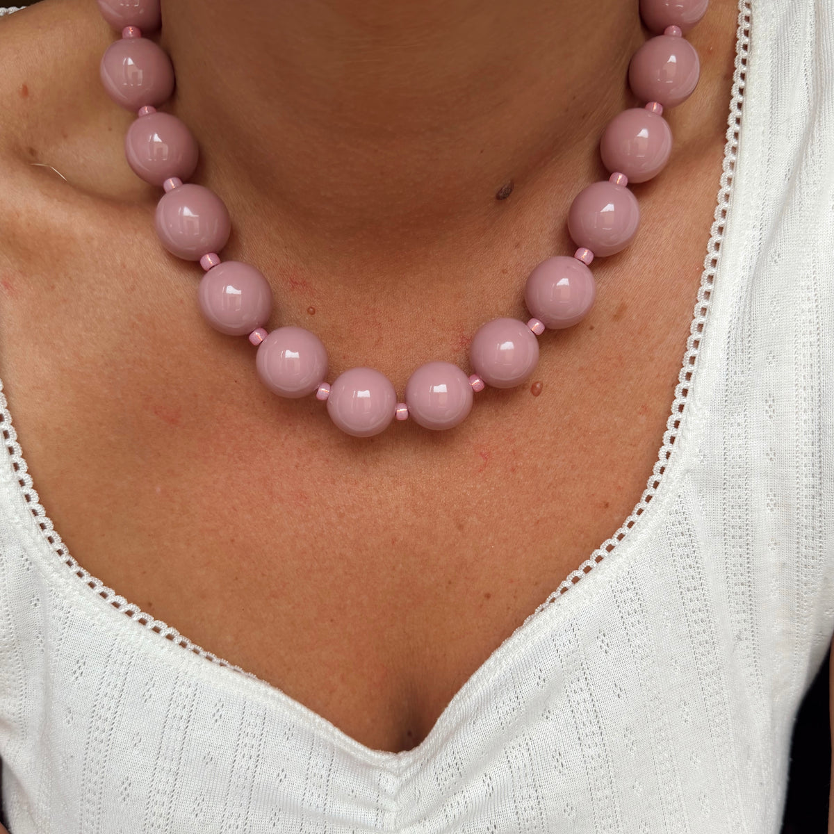 Collier André - vieux rose