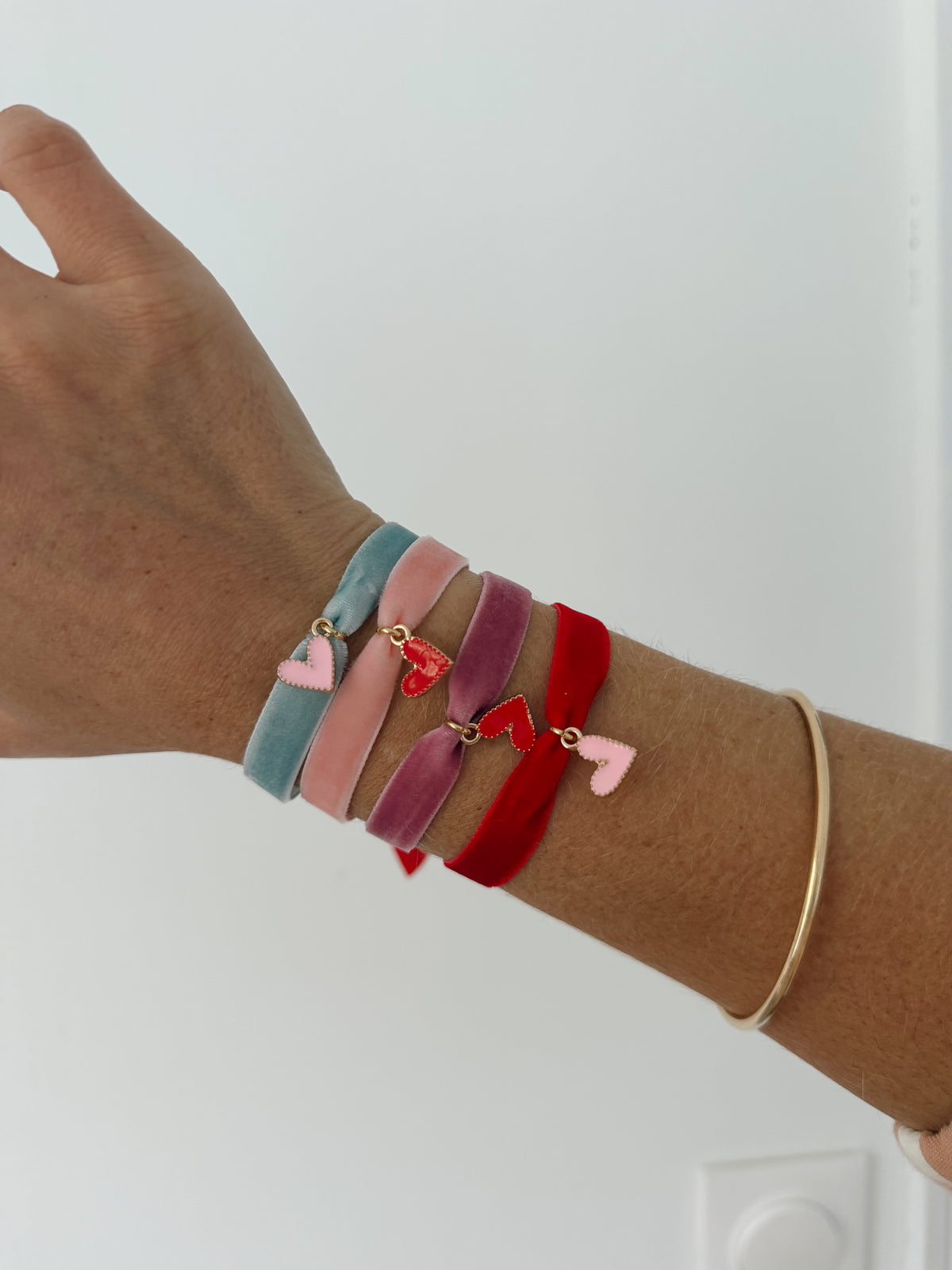 Bracelet velours coeur