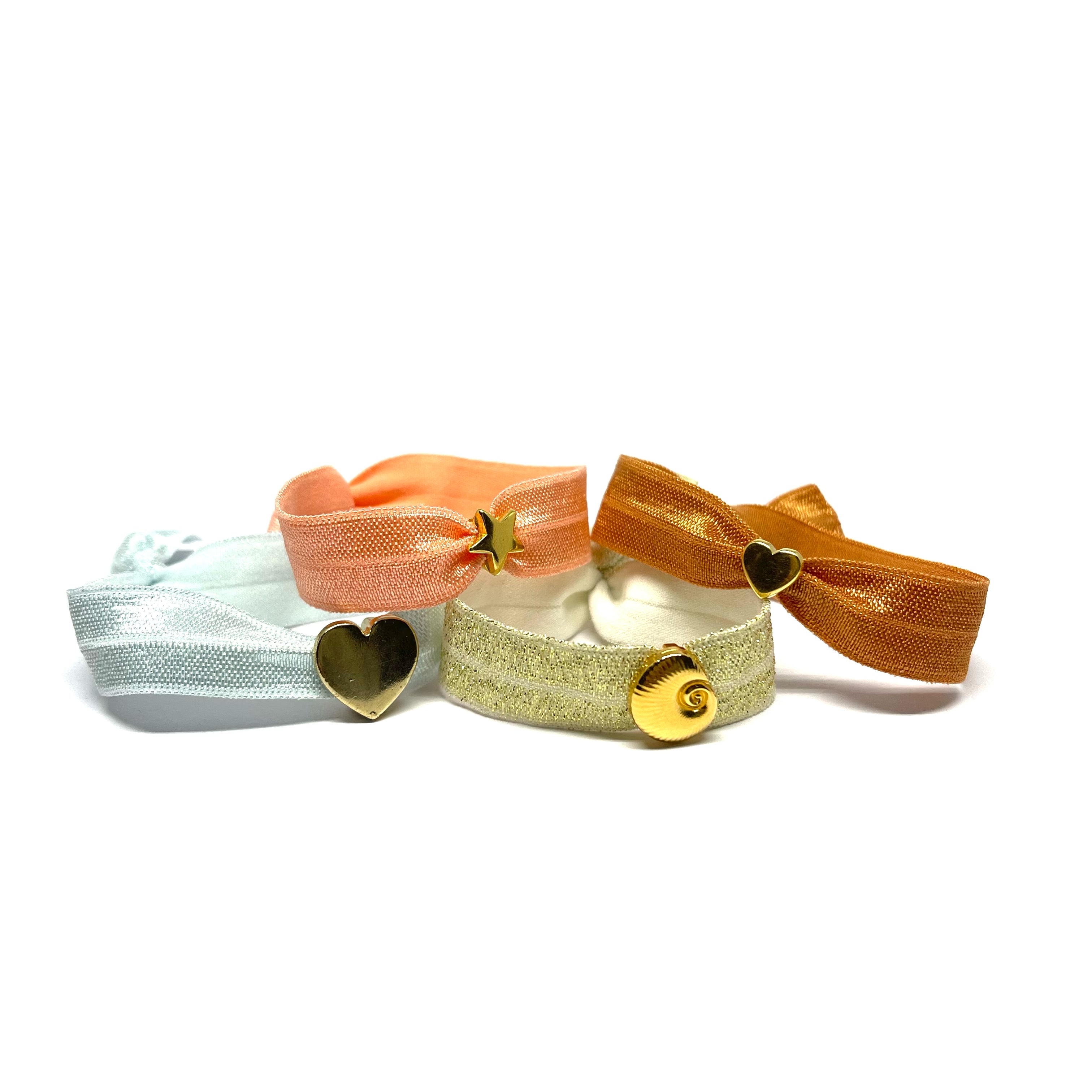 Bracelet ruban elastique or